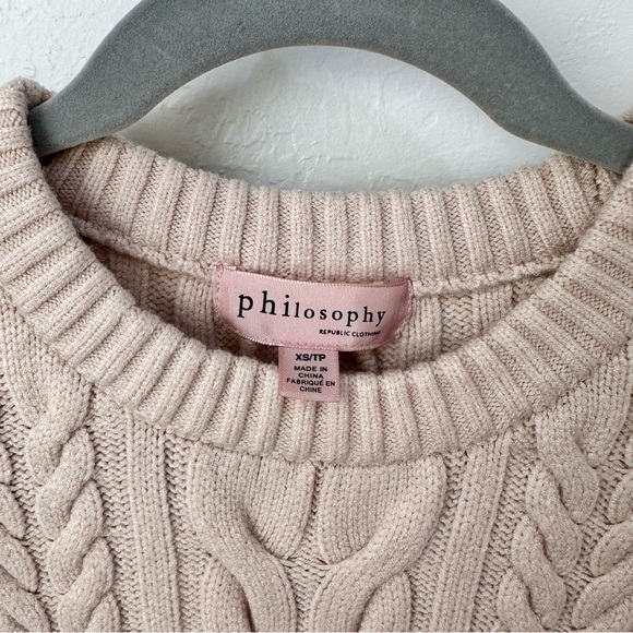 Philosophy Women's Beige Cable Knit Sweater Size XS - Picture 12 of 12